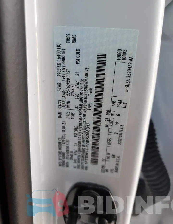 1FTEW1CP7MKD68317 Photo# 10