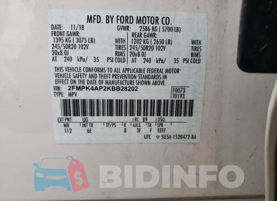 2FMPK4AP2KBB28202 Photo# 10