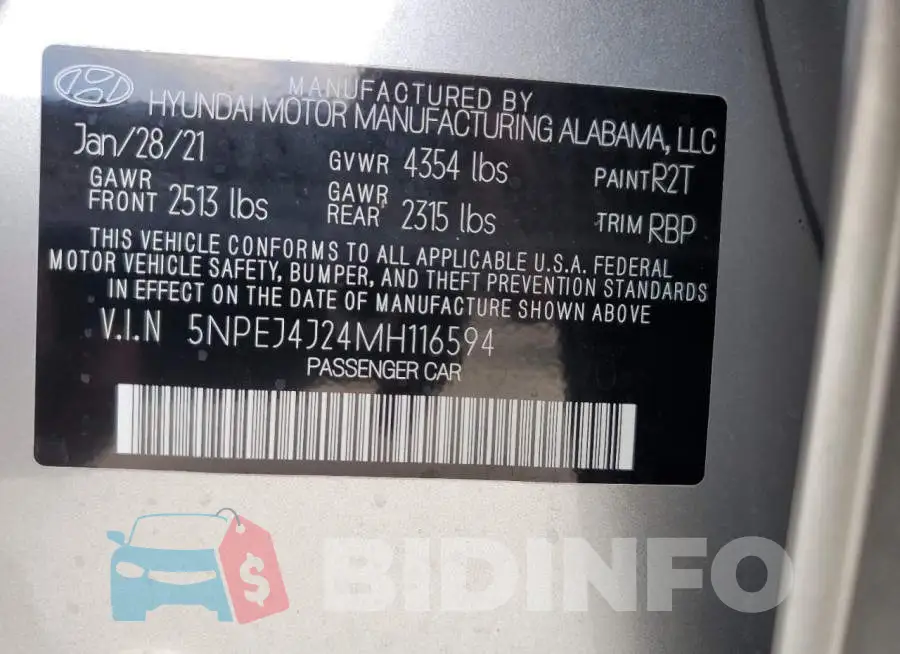5NPEJ4J24MH116594 Photo# 10