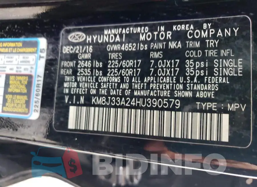 KM8J33A24HU390579 Photo# 10