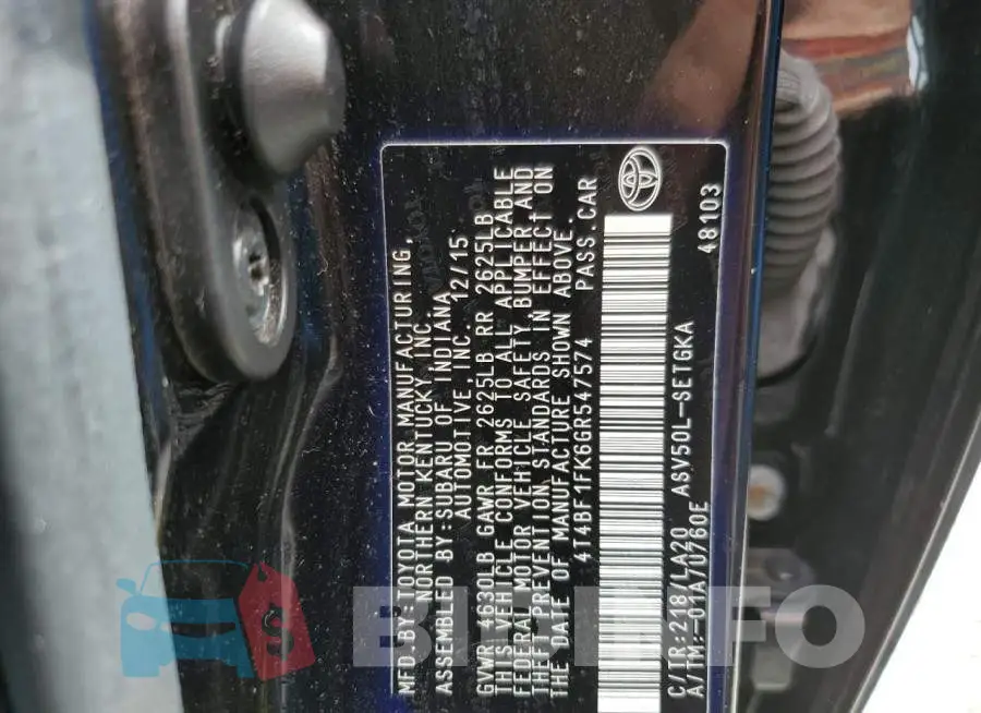 4T4BF1FK6GR547574 Photo# 10