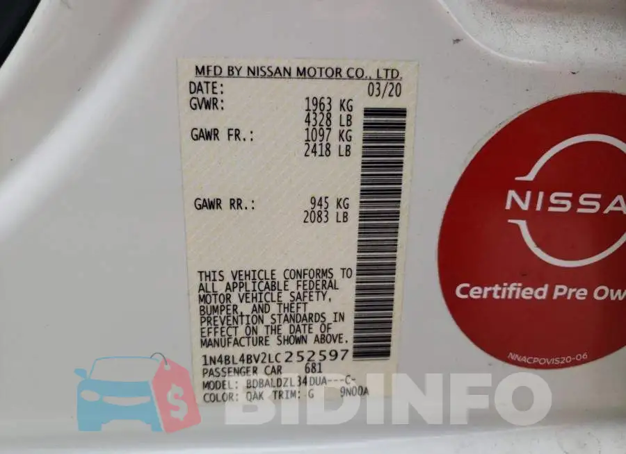 1N4BL4BV2LC252597 Photo# 10