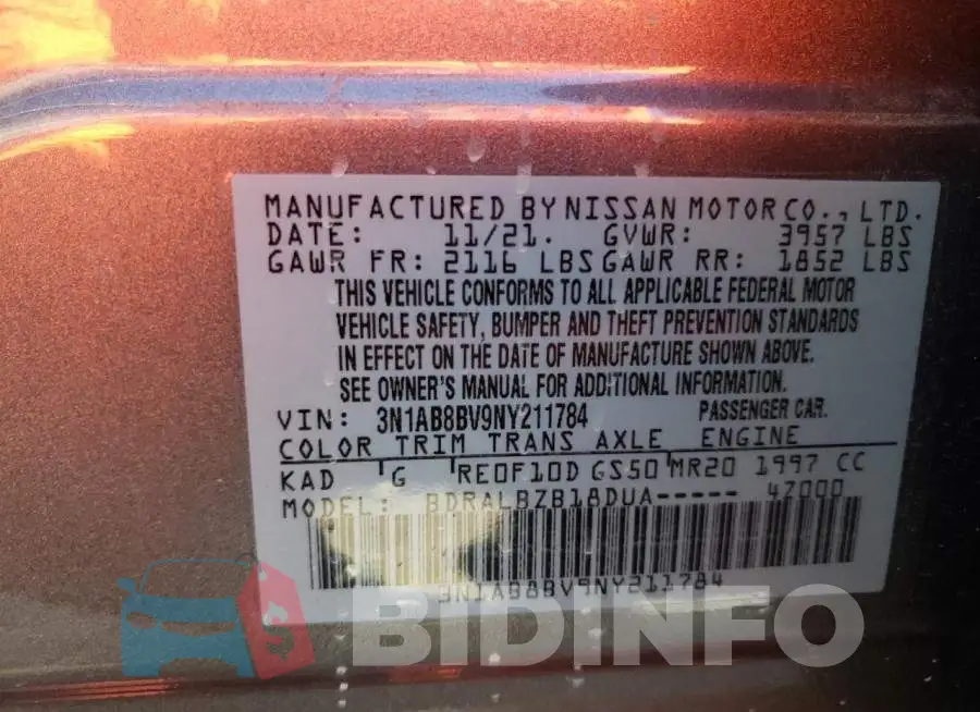 3N1AB8BV9NY211784 Photo# 10