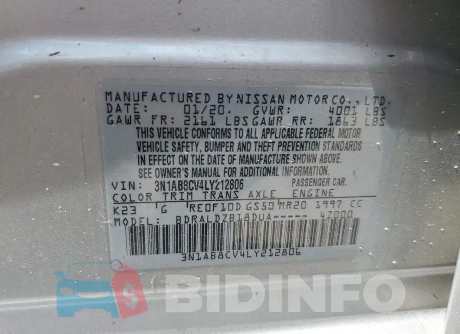 3N1AB8CV4LY212806 Photo# 10