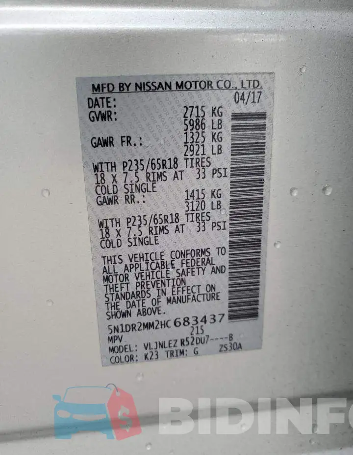 5N1DR2MM2HC683437 Photo# 10