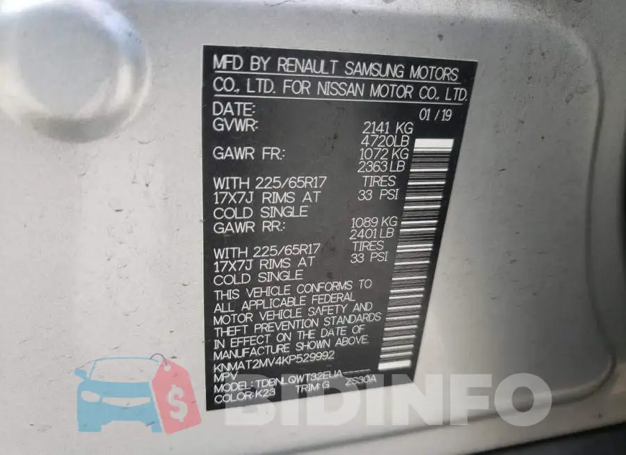 KNMAT2MV4KP529992 Photo# 10