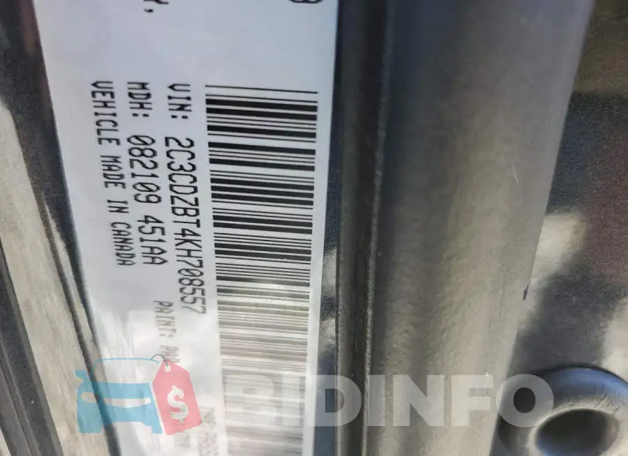 2C3CDZBT4KH708557 Photo# 10