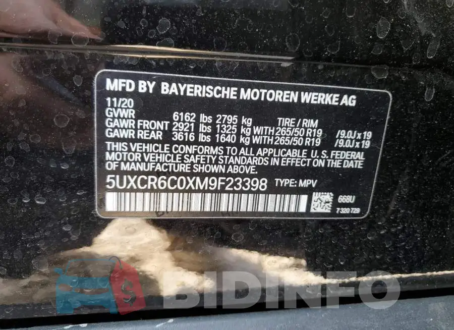 5UXCR6C0XM9F23398 Photo# 10