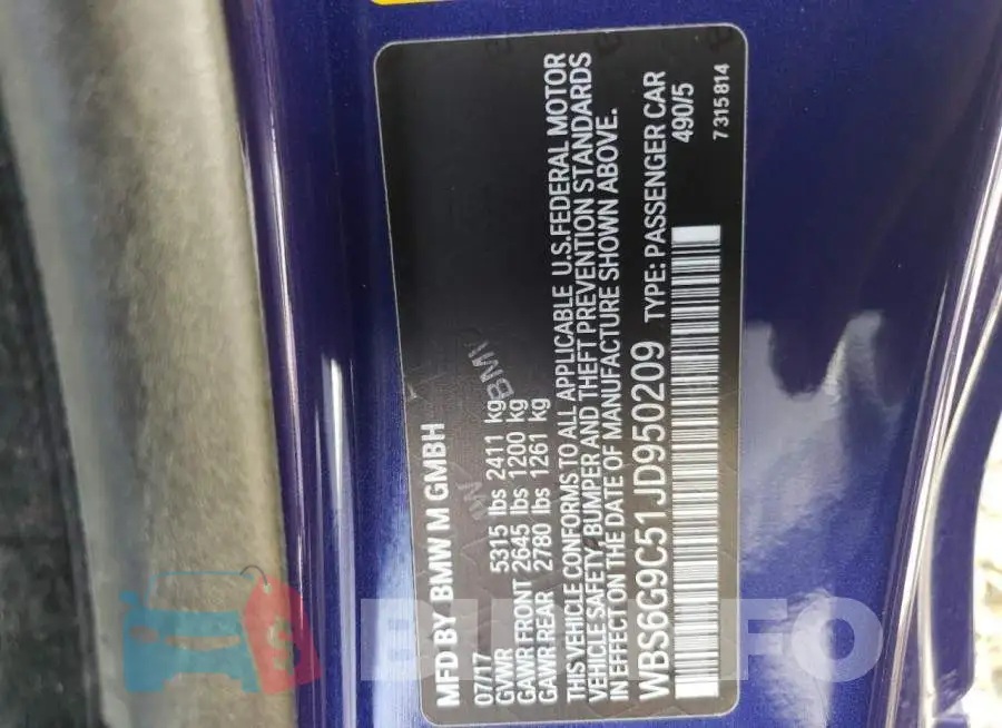 WBS6G9C51JD950209 Photo# 10
