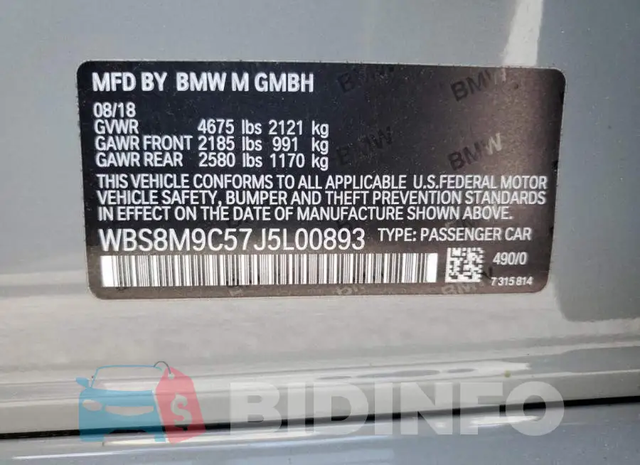 WBS8M9C57J5L00893 Photo# 10