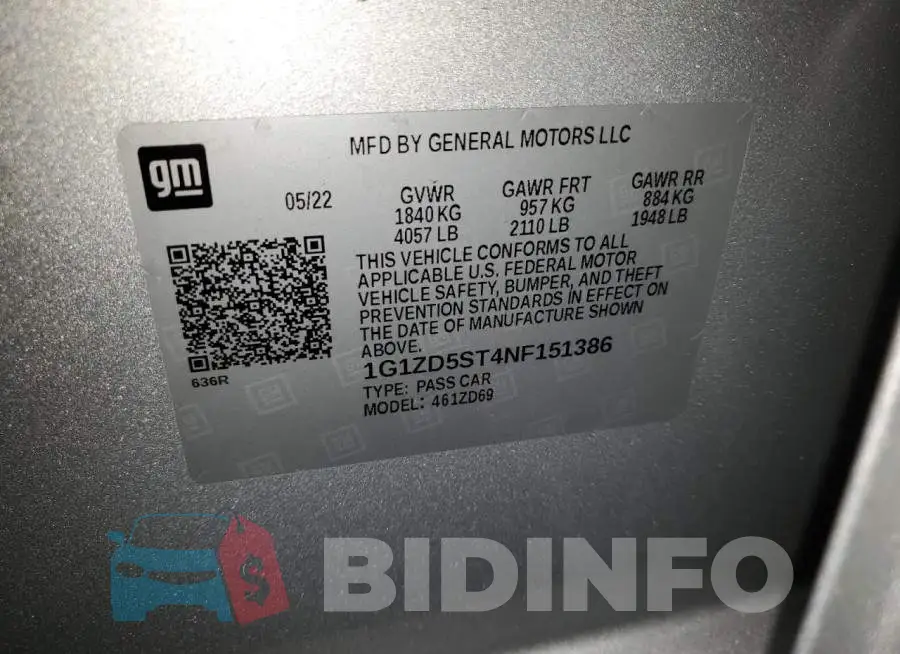 1G1ZD5ST4NF151386 Photo# 10