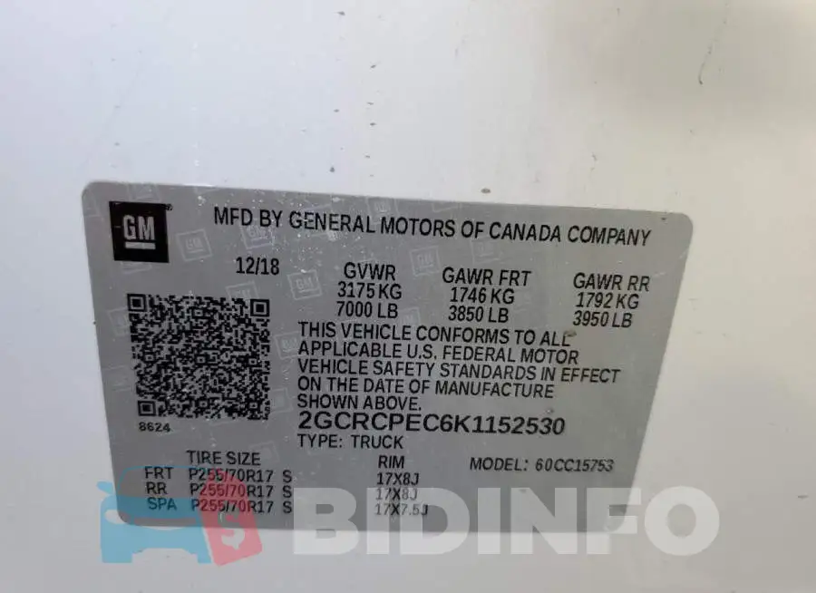 2GCRCPEC6K1152530 Photo# 10