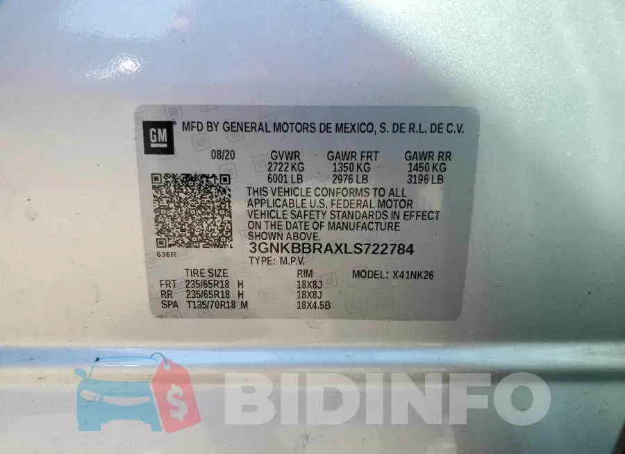 3GNKBBRAXLS722784 Photo# 10