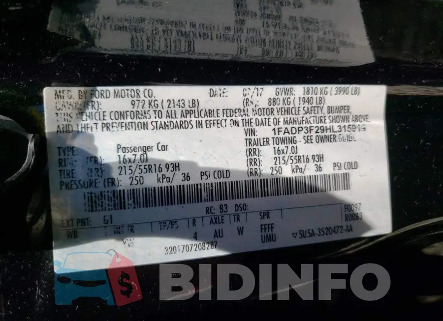 1FADP3F29HL315919 Photo# 10