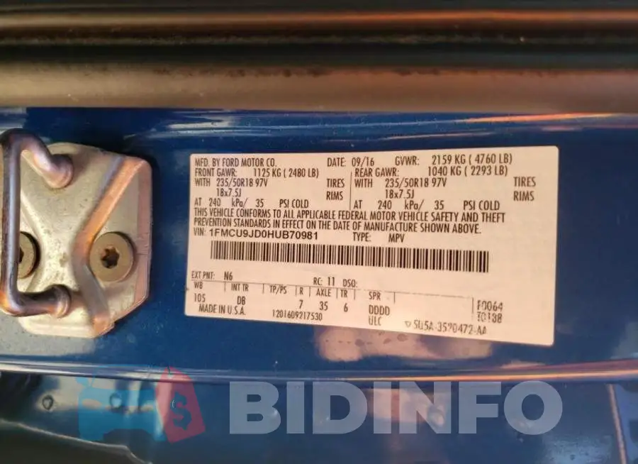1FMCU9JD0HUB70981 Photo# 10