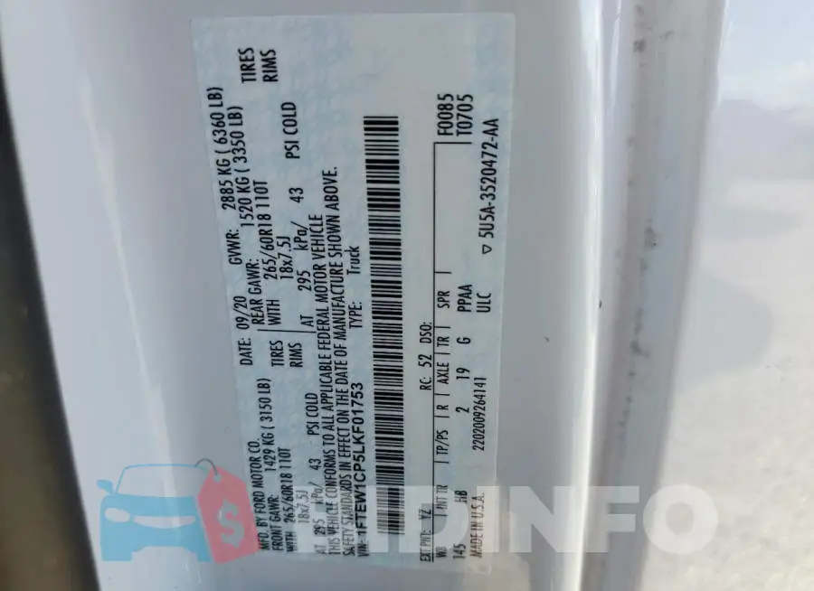 1FTEW1CP5LKF01753 Photo# 10