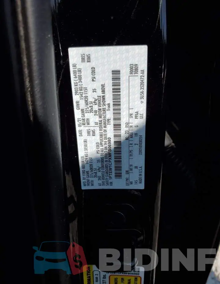 1FTEW1CPXMFB06980 Photo# 10