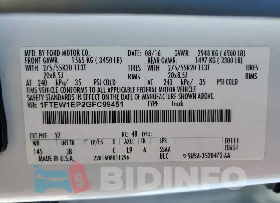 1FTEW1EP2GFC99451 Photo# 10