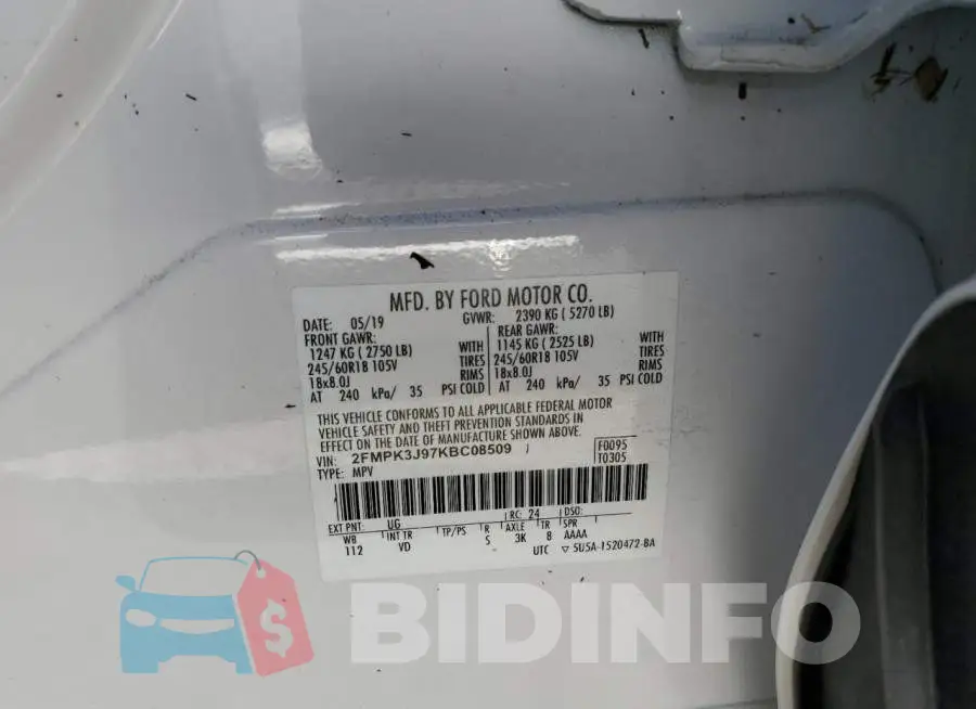 2FMPK3J97KBC08509 Photo# 10