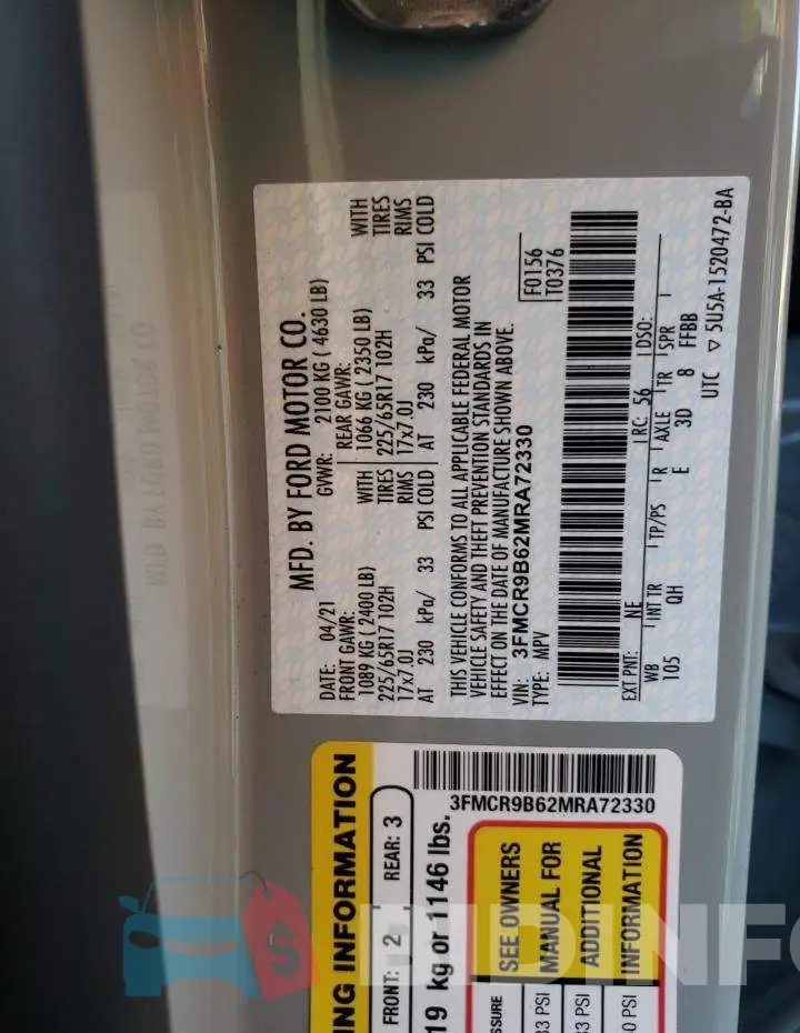 3FMCR9B62MRA72330 Photo# 10