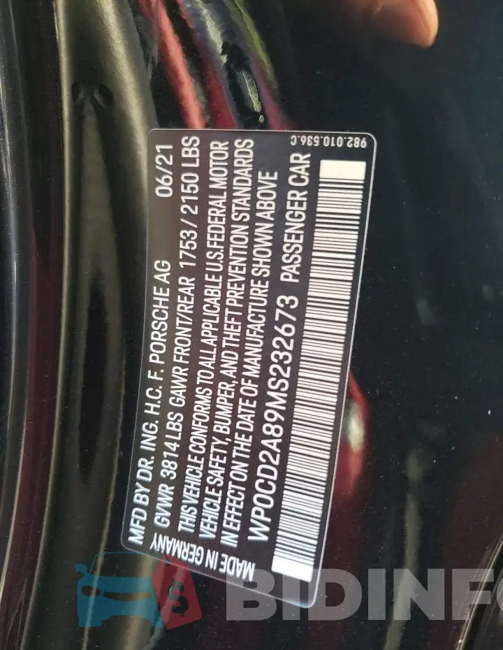 WP0CD2A89MS232673 Photo# 10