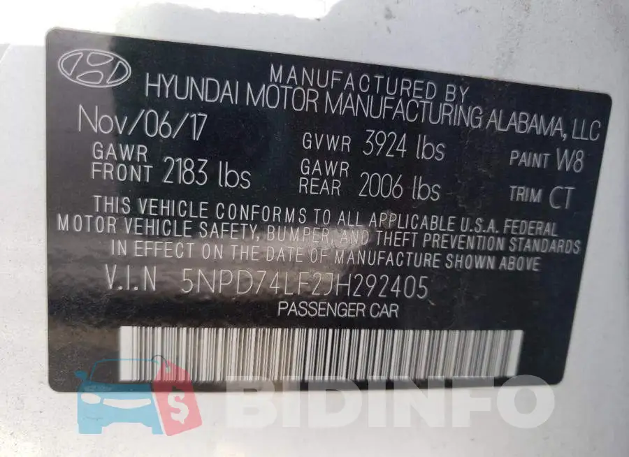 5NPD74LF2JH292405 Photo# 10