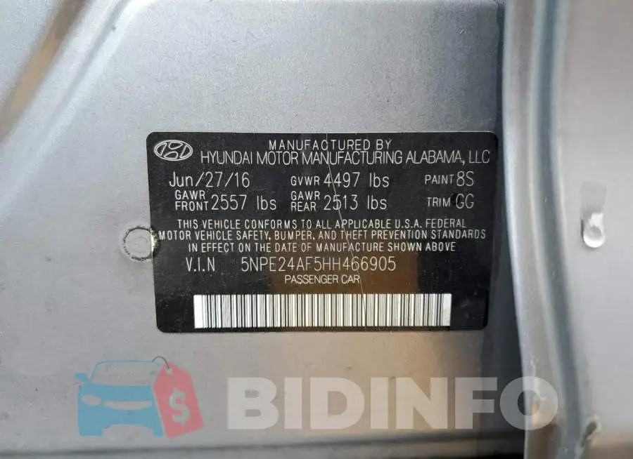 5NPE24AF5HH466905 Photo# 10