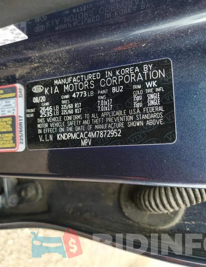 KNDPMCAC4M7872952 Photo# 10