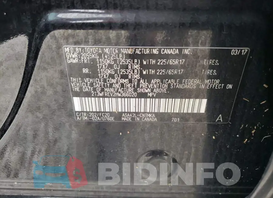 2T3WFREV2HW366020 Photo# 10