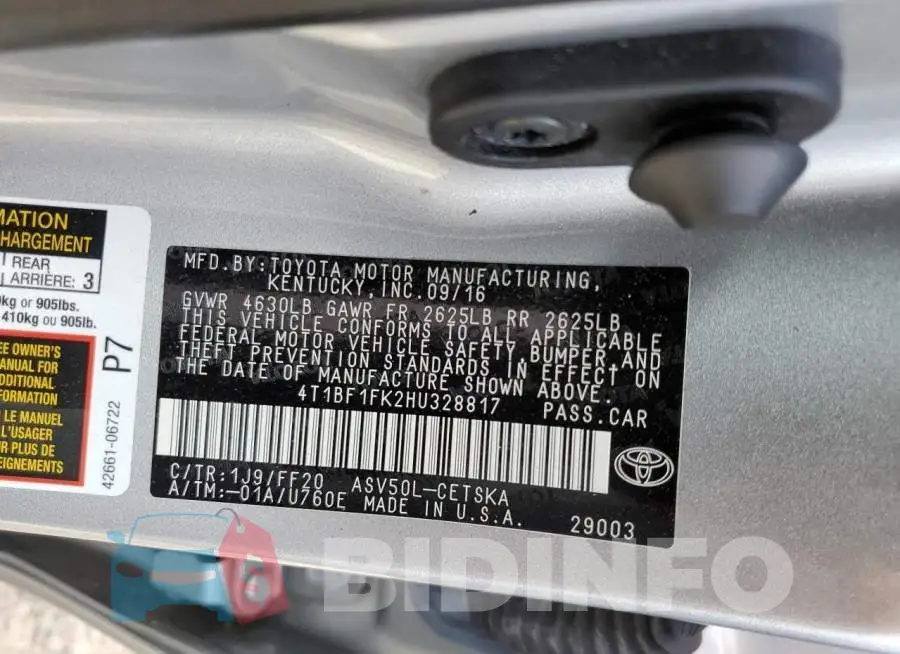 4T1BF1FK2HU328817 Photo# 12