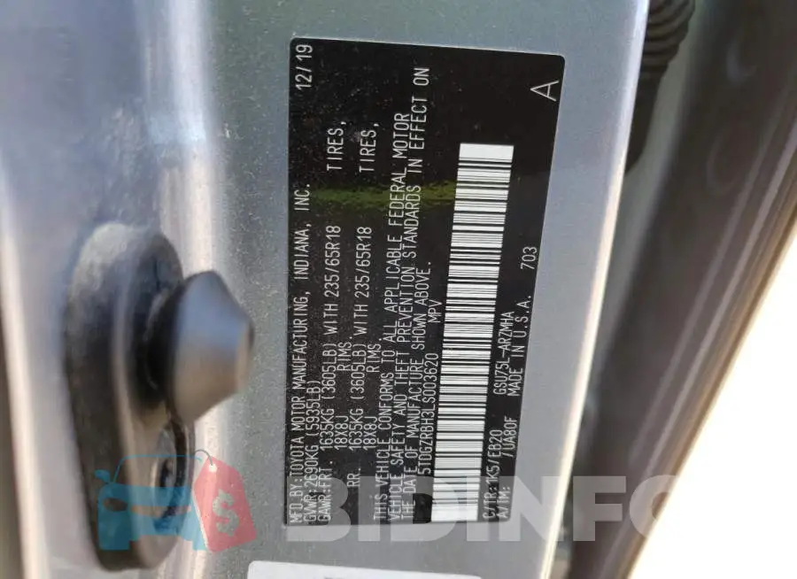 5TDGZRBH3LS003620 Photo# 10