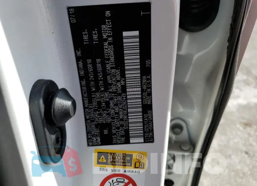 5TDZZRFHXJS282449 Photo# 10