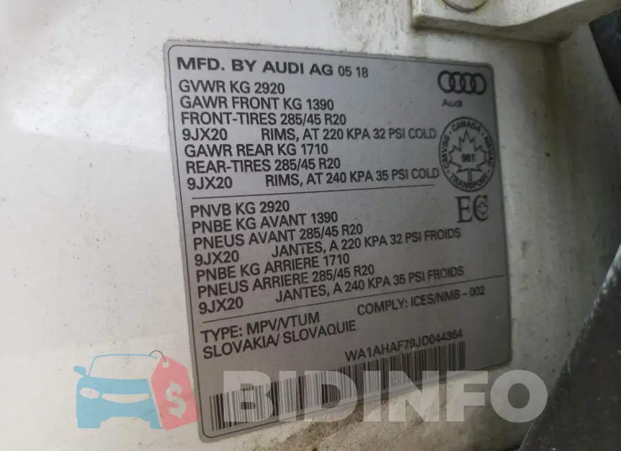 WA1AHAF79JD044364 Photo# 10