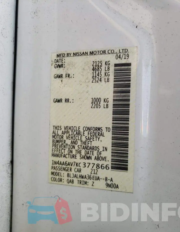 1N4AA6AV7KC377866 Photo# 10