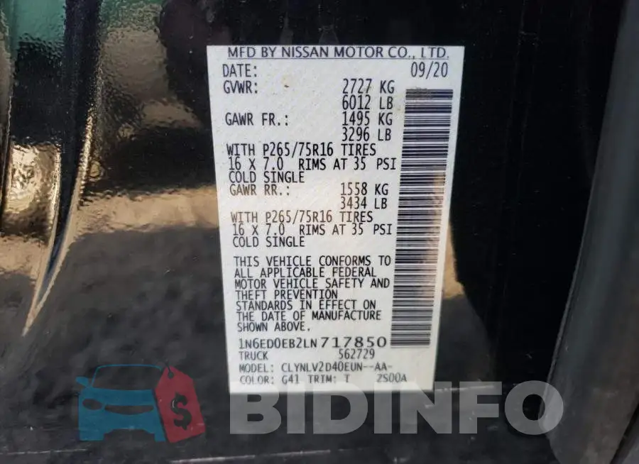 1N6ED0EB2LN717850 Photo# 10