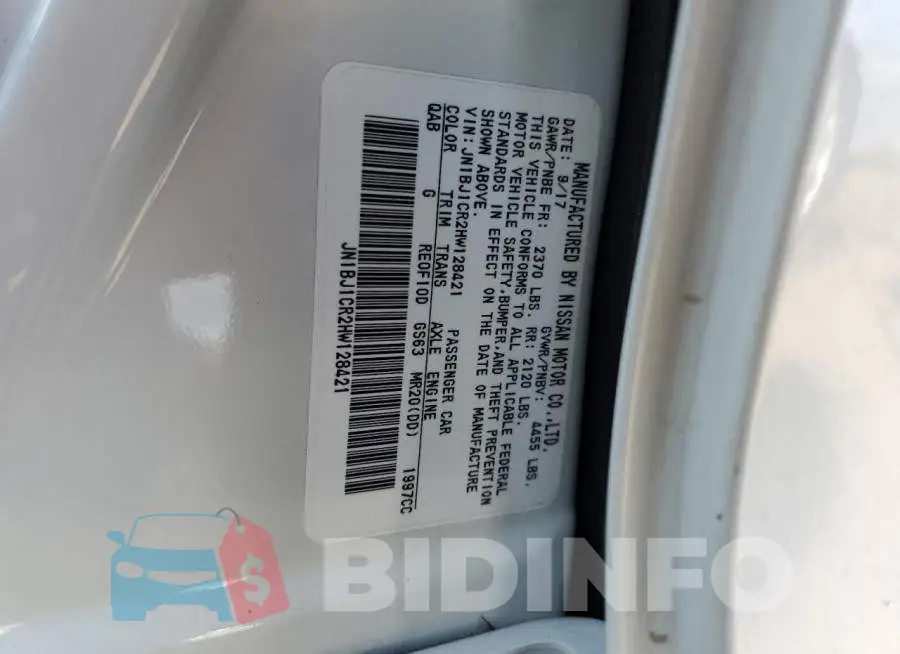 JN1BJ1CR2HW128421 Photo# 10
