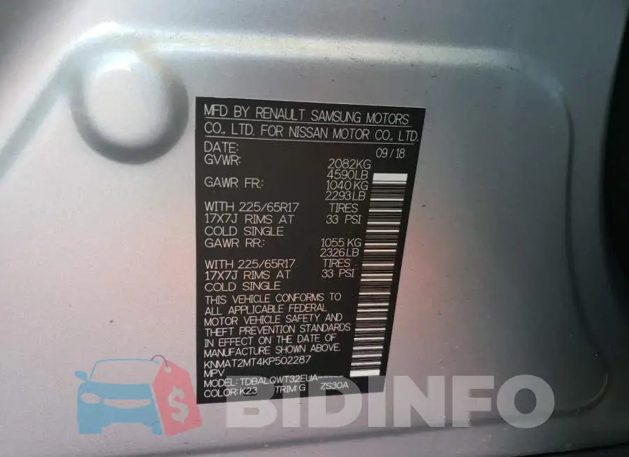 KNMAT2MT4KP502287 Photo# 10