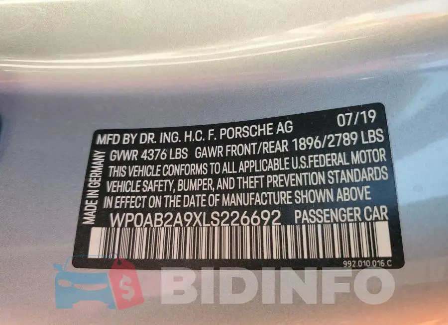 WP0AB2A9XLS226692 Photo# 10