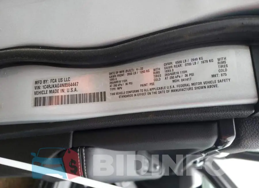 1C4RJKAG4N8564447 Photo# 10