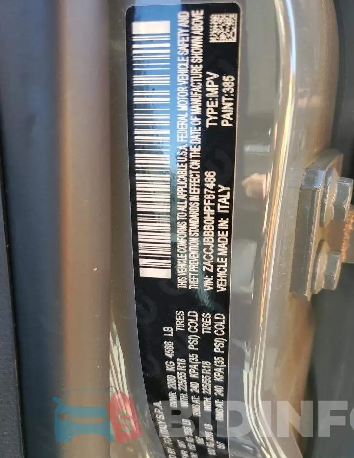 ZACCJBBB0HPF87486 Photo# 10