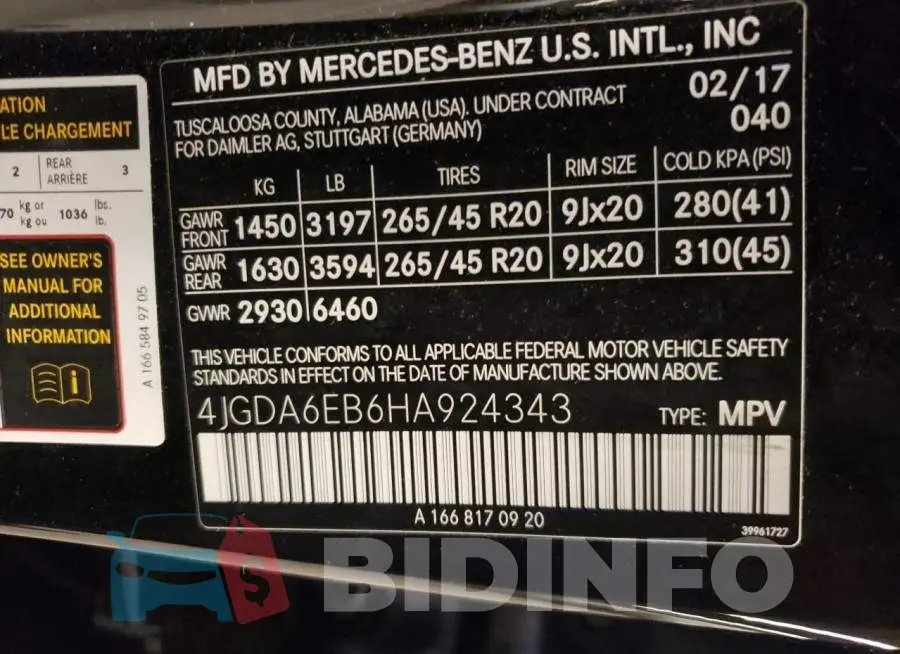 4JGDA6EB6HA924343 Photo# 10