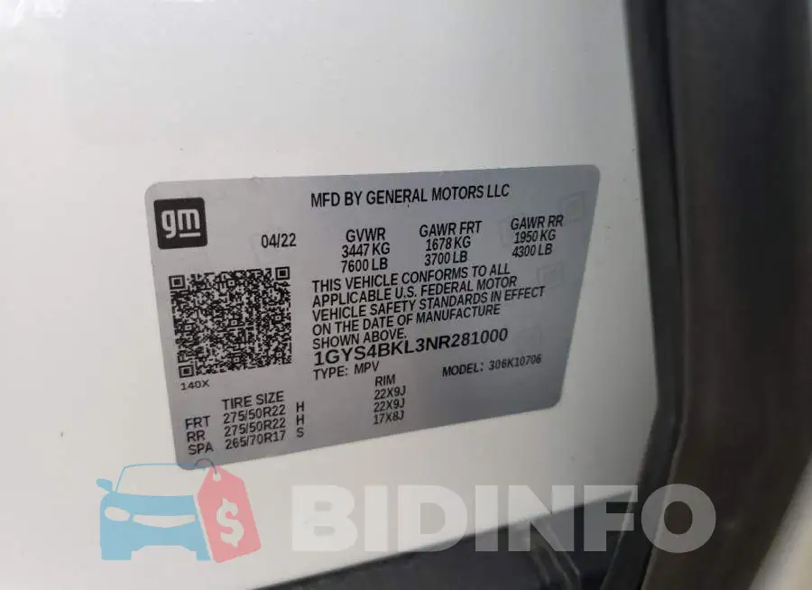 1GYS4BKL3NR281000 Photo# 10