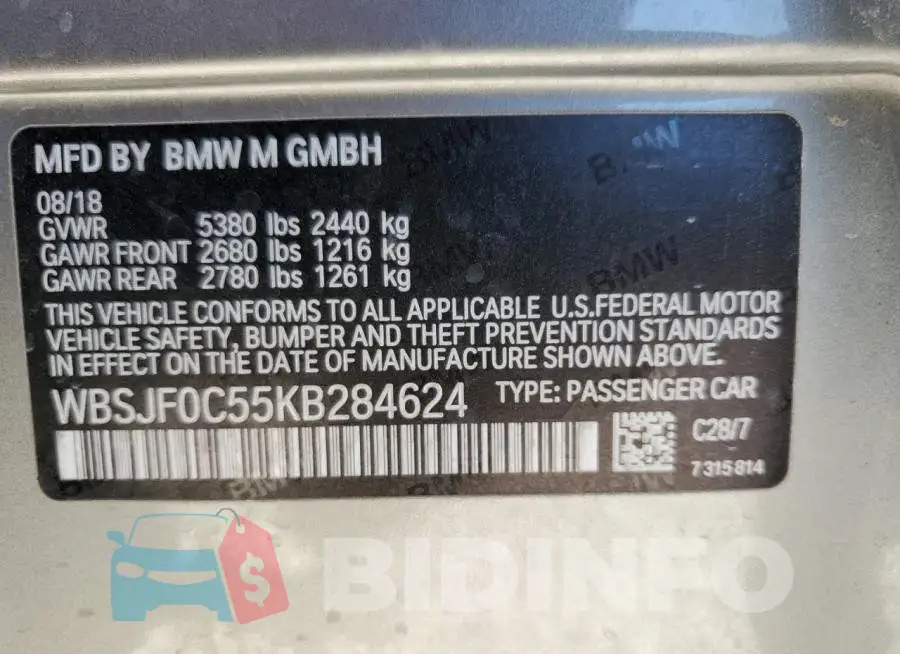 WBSJF0C55KB284624 Photo# 10
