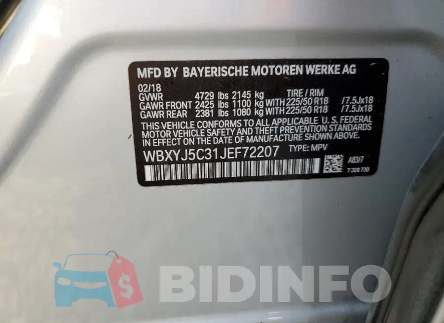 WBXYJ5C31JEF72207 Photo# 10