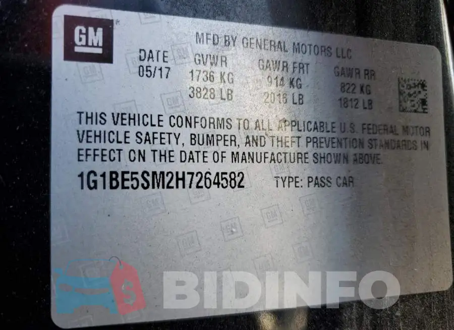 1G1BE5SM2H7264582 Photo# 10