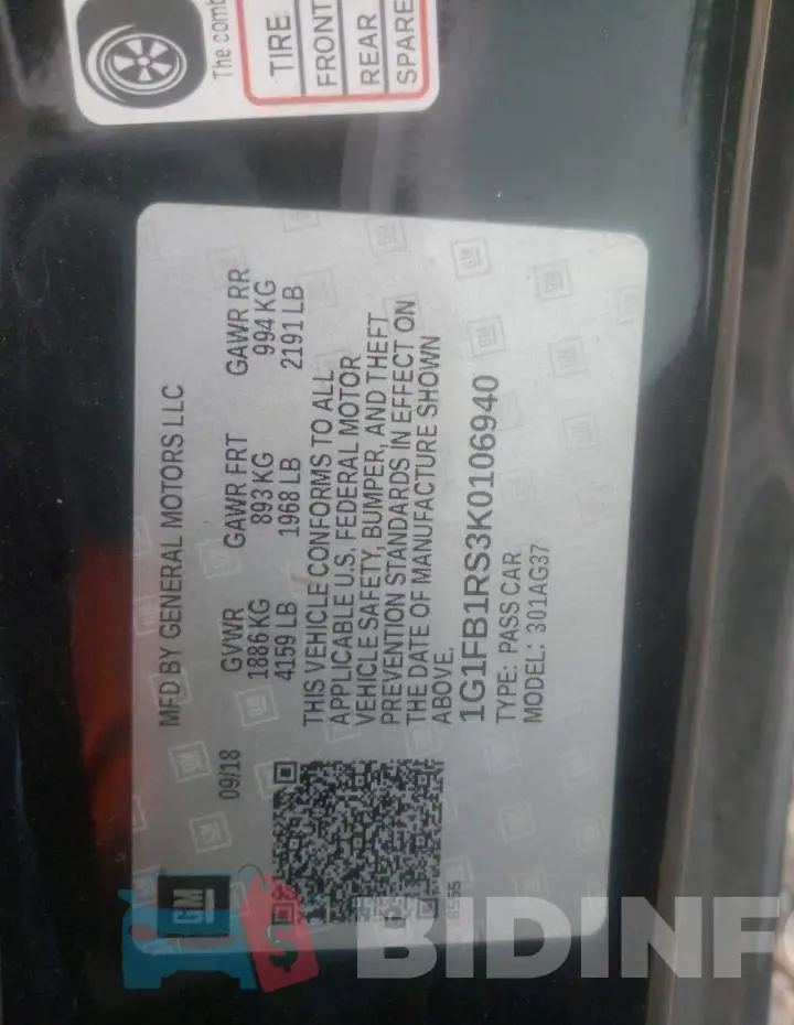 1G1FB1RS3K0106940 Photo# 10
