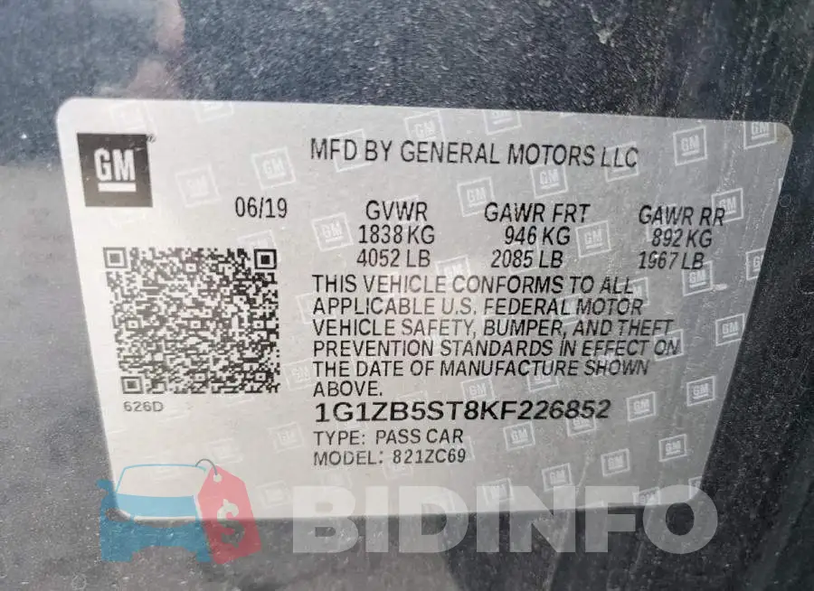 1G1ZB5ST8KF226852 Photo# 10