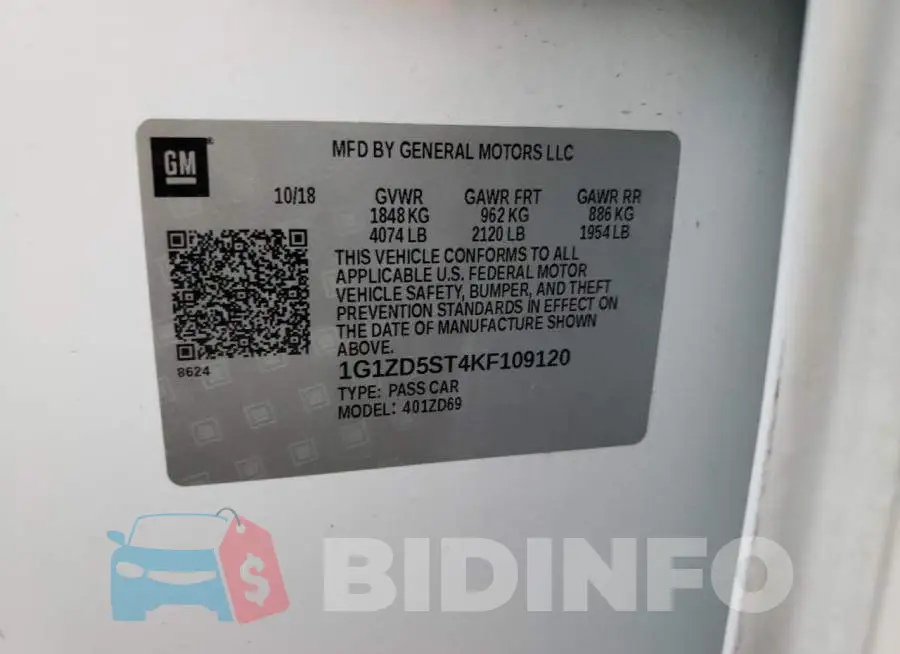 1G1ZD5ST4KF109120 Photo# 10