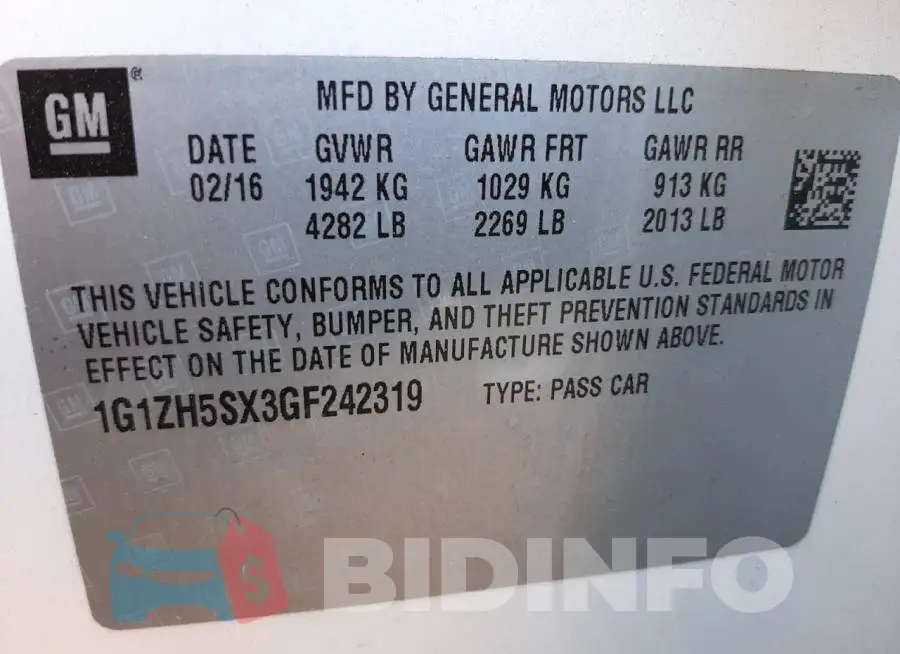 1G1ZH5SX3GF242319 Photo# 10
