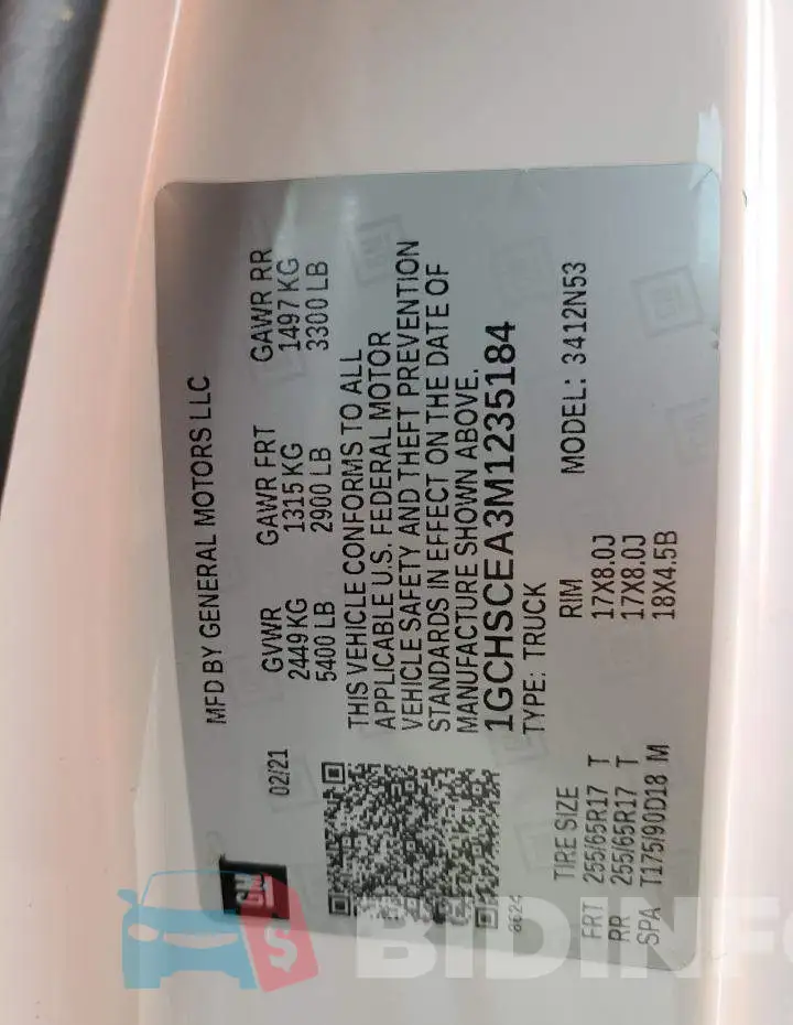 1GCHSCEA3M1235184 Photo# 10